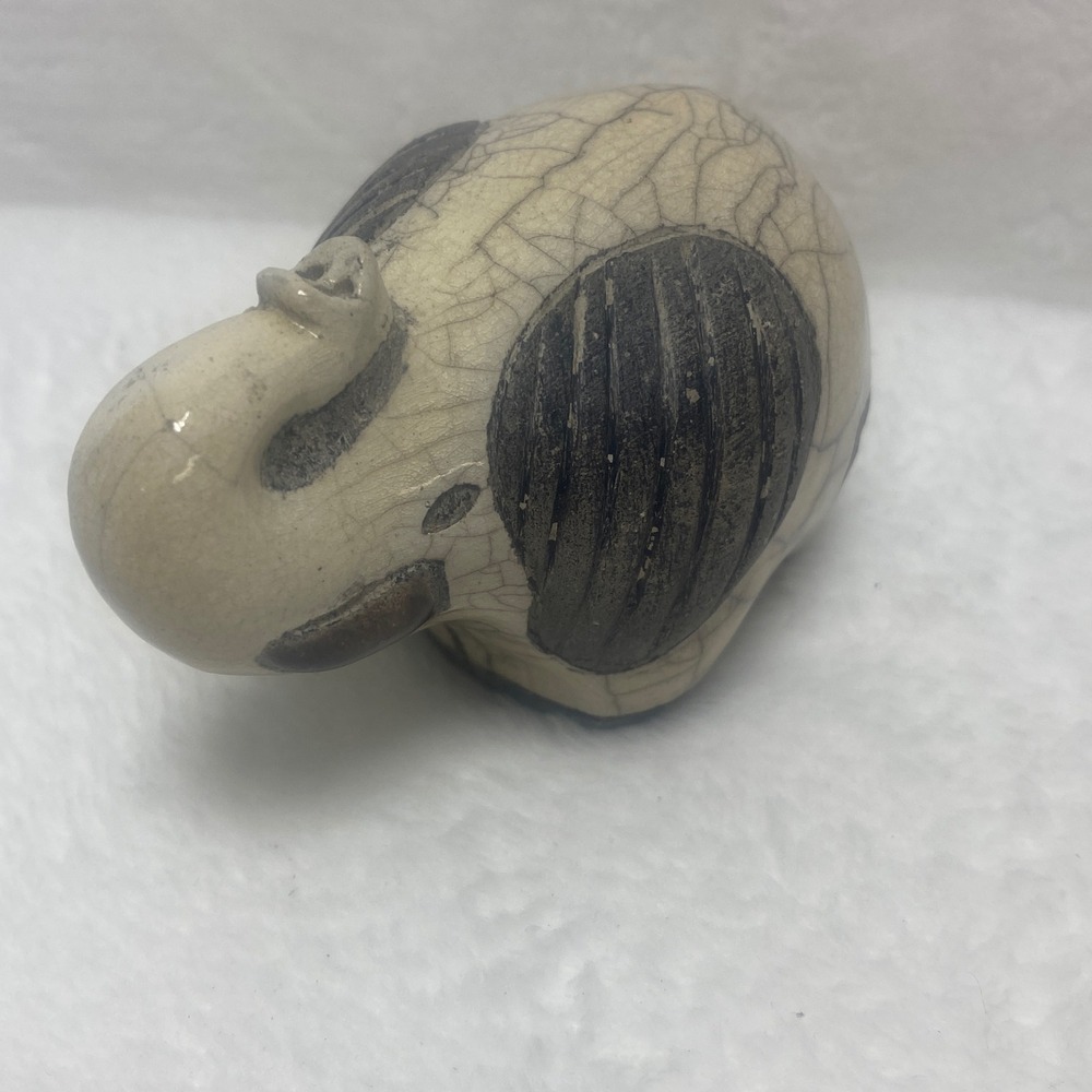 South African Raku Elephant Handmade Ceramic Elephant Collectible Crackle Glaze - Picture 7 of 15